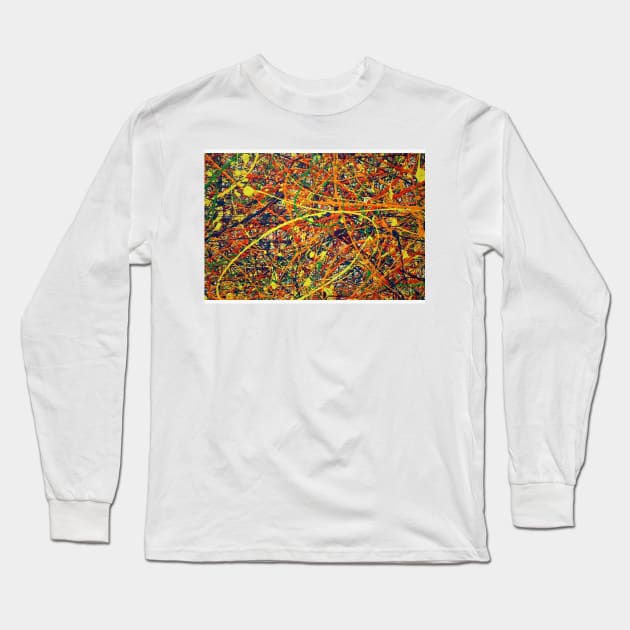 Jackson Pollock abstract art, colorful pattern, Jackson Pollock Design, Long Sleeve T-Shirt by Linnystore